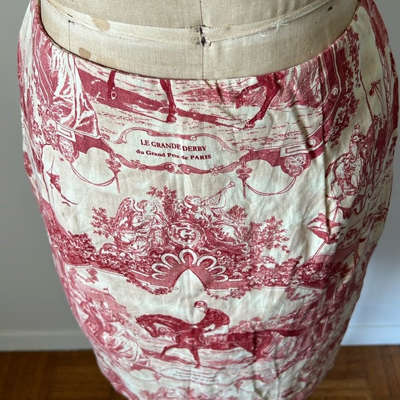 Vintage Parisian Equestrian Linen Skirt - Picture 5 of 17